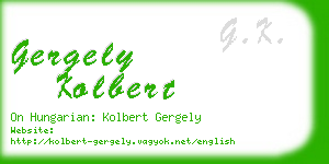 gergely kolbert business card